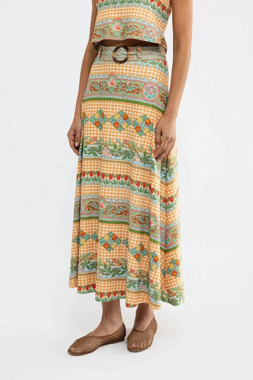 NEW SMITH & QUINN women's bennett skirt in garden gingham